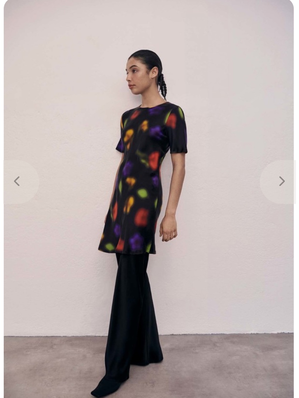 SILK LAUNDRY EMMA DRESS BLACK BLUR 100% Silk